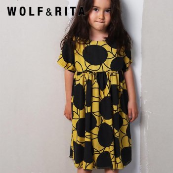 WOLF&RITASILVIA RETRO DRESS FLOWERS YELLOW4/6С   ԡ WRSS22SIRFY 22SS YKZ 24SALE