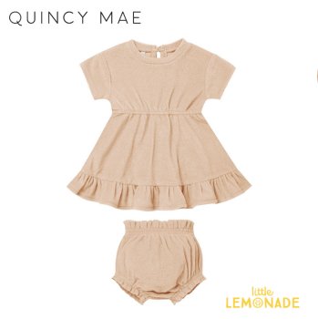 【Quincy Mae】 terry dress set | blush 【6-12か月/12-18か月/18-24か月/2-3歳】 ワンピース クインシーメイ QM149HSU 22SS YKZ 