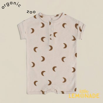 <img class='new_mark_img1' src='https://img.shop-pro.jp/img/new/icons1.gif' style='border:none;display:inline;margin:0px;padding:0px;width:auto;' />【organic zoo】 Gold Midnight Terry Beach Romper 【0-6か月/6-12か月/1-2歳/2-3歳】 ロンパース 月柄 22SS BRGMOZ