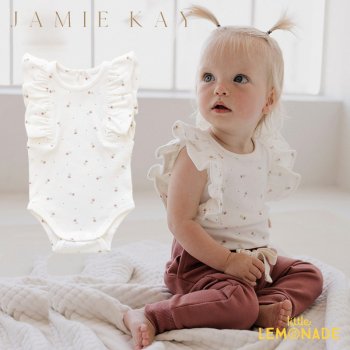 <img class='new_mark_img1' src='https://img.shop-pro.jp/img/new/icons1.gif' style='border:none;display:inline;margin:0px;padding:0px;width:auto;' /> 【Jamie Kay】  ORGANIC COTTON FRILL SINGLET BODYSUIT- BUTTERCUP FLORAL 【3-6か月/6-12か月/1歳】 ボディスーツ 22SS
