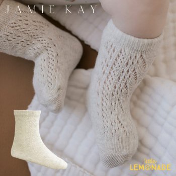  【Jamie Kay】  CABLE WEAVE KNEE HIGH SOCK - OATMEAL 【3-12か月/1-2歳/2-4歳】靴下 ソックス 22SS