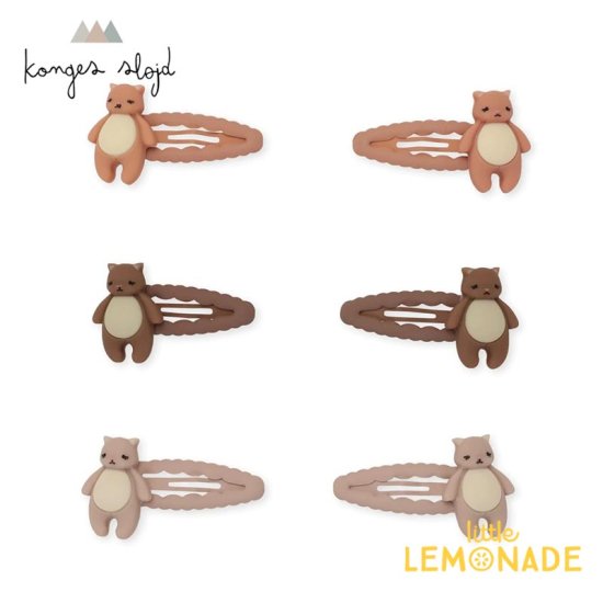 【Konges Sloejd】 ヘアクリップ 6個セット 3 PACK HAIR CLIPS ICON HAMSTER ハムスター ヘアアクセサリー  ヘアピン 女の子 おしゃれ コンゲススロイド プレゼント ギフト リトルレモネード 22SS KS3153