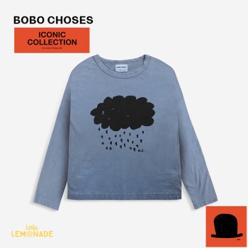【BOBO CHOSES】 ICONIC COLLECTION 長袖 Tシャツ 雲柄  【98cm/2-3歳】 321EC072 ブルー Cloud アパレル YKZ