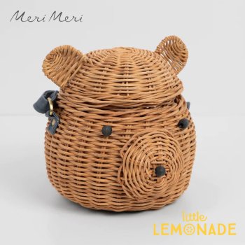 【Meri Meri】 Bear Handbag  ラタン製 ハンドバッグ くま クマ カゴバック ポシェット　 (221895)
