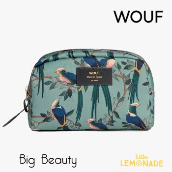 【WOUF】 Big Beauty 化粧ポーチ【Suzanne】 おしゃれ pouch マチ付きポーチ グリーン  バッグインバッグ 旅行ポーチ   (MB220018 ) 