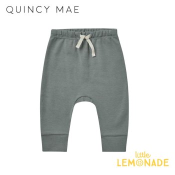 <img class='new_mark_img1' src='https://img.shop-pro.jp/img/new/icons1.gif' style='border:none;display:inline;margin:0px;padding:0px;width:auto;' />【Quincy Mae】 drawstring pant | dusk 【6-12か月/12-18か月/18-24か月/2-3歳】 パンツ ブルー グリーン QM003OSC AW22 YKZ 