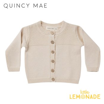 【Quincy Mae】 knit cardigan | natural  【6-12か月/12-18か月/18-24か月/2-3歳】  カーディガン 長袖 QM072AAR AW22 YKZ 