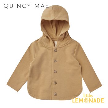 【Quincy Mae】 fleece hoodie | honey 【12-18か月/18-24か月/2-3歳】  QM274MEL フード付き アウター AW22 YKZ 
