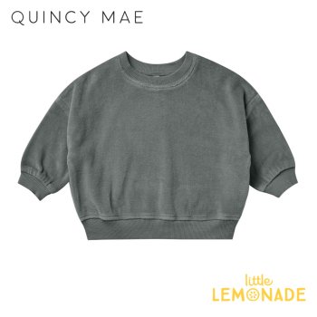 <img class='new_mark_img1' src='https://img.shop-pro.jp/img/new/icons1.gif' style='border:none;display:inline;margin:0px;padding:0px;width:auto;' />【Quincy Mae】 velour relaxed sweatshirt | dusk 【6-12か月/12-18か月/18-24か月/2-3歳】  QM094OSC AW22 YKZ 