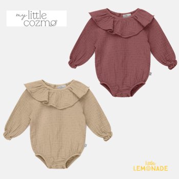 <img class='new_mark_img1' src='https://img.shop-pro.jp/img/new/icons1.gif' style='border:none;display:inline;margin:0px;padding:0px;width:auto;' />【MY LITTLE COZMO】 Organic gauze baby romper | pink / stone【12か月】(CHARLOTTE179)   YKZ 22AW