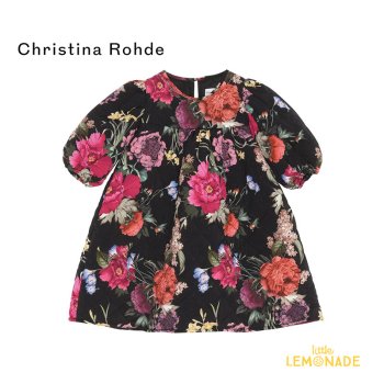【CHRISTINA rohde】 Dress No. 143 Col. 13 ワンピース ブラック地 花柄  【1歳/2歳/3歳/4歳】  black floral dress  YKZ 22AW