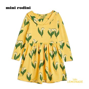 【Mini Rodini】  LILY OF THE VALLEY LONG SLEEVE DRESS 【1.5-3歳 / 3-5歳】  アパレル YKZ 22AW (2275010423)