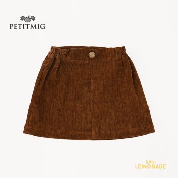 【PETITMIG】  skirt E1  【1歳 - 5歳】 コーデュロイ スカート 裏地付き ブラウン プチミグ アパレル 22AW YKZ ukati