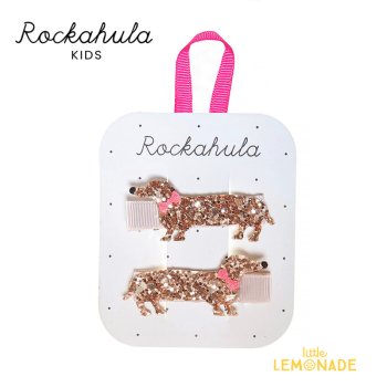 <img class='new_mark_img1' src='https://img.shop-pro.jp/img/new/icons1.gif' style='border:none;display:inline;margin:0px;padding:0px;width:auto;' />【Rockahula Kids】 Morris Sausage Dog Clips-GOLD  (H1477G)  ドッグモチーフ グリッター ヘアクリップ 犬  22AW