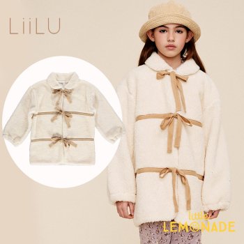 <img class='new_mark_img1' src='https://img.shop-pro.jp/img/new/icons1.gif' style='border:none;display:inline;margin:0px;padding:0px;width:auto;' />【LiiLu】 Teddy Coat 【2歳/4歳/6歳】 liaw22_054 リボンアクセント もこもこ コート アウター 22AW YKZ