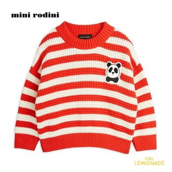 【Mini Rodini】 Panda knitted sweater 【3-5歳】 パンダ ボーダー 長袖 ニット 2312010342 アパレル YKZ SS23pre SALE ラストワン