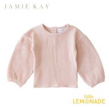 【Jamie Kay】 Madison Puff Blouse - Provence Dusty Pink【1歳/2歳/3歳】ワッフル生地 ピンク トップス パフブラウス ジェイミーケイ 