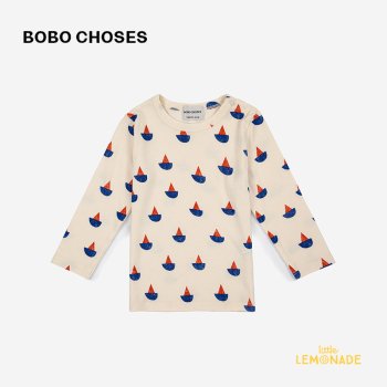 【BOBO CHOSES】 Sail Boat all over long sleeve T-shirt【12か月/18か月/24か月】 (123AB013) SS23  アパレル YKZ