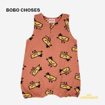 <img class='new_mark_img1' src='https://img.shop-pro.jp/img/new/icons1.gif' style='border:none;display:inline;margin:0px;padding:0px;width:auto;' />【BOBO CHOSES】 Mr Birdie all over playsuit【76cm/9か月 ・ 80cm/12か月・86cm/18か月】 (123AB040) SS23  アパレル YKZ