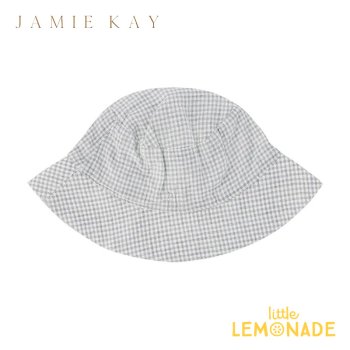 【Jamie Kay】 Organic Cotton Gingham Bucket Hat - Sky - 【0-3か月/3-6か月】 ギンガムチェック ベビー用 男の子 23Jan