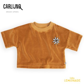 【CarlijnQ】 Flower - cropped crewneck t-shirt wt embro 【86/92・98/104】 Tシャツ  (FWR067)  SS23  アパレル YKZ