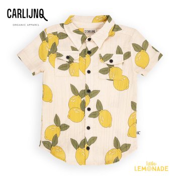 【CarlijnQ】 Lemon - blouse short sleeve 【86/92・98/104・110/116】 襟付きシャツ (LMN094)  SS23  アパレル YKZ