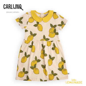 【CarlijnQ】 Lemon - dress short sleeve wt lace collar 【86/92・98/104・110/116】  (MN131)  SS23  アパレル YKZ