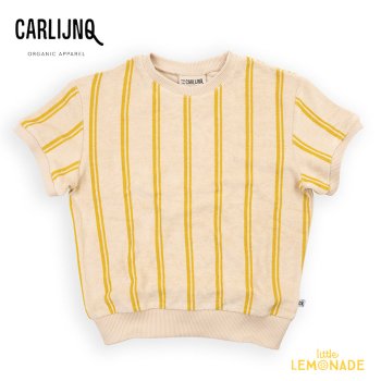 【CarlijnQ】 Stripes yellow - sweater short sleeve 【86/92・98/104・110/116】  (STY111)  SS23  アパレル YKZ