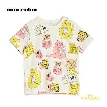 <img class='new_mark_img1' src='https://img.shop-pro.jp/img/new/icons1.gif' style='border:none;display:inline;margin:0px;padding:0px;width:auto;' />【Mini Rodini】 Cats aop ss tee 【80/86・92/98・104/110】 半袖 Tシャツイエロー＆ピンク 猫デザイン アパレル YKZ SS23 (2322014611)