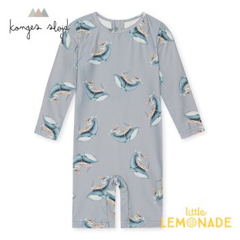 <img class='new_mark_img1' src='https://img.shop-pro.jp/img/new/icons1.gif' style='border:none;display:inline;margin:0px;padding:0px;width:auto;' />【Konges Sloejd】 ASTER ONESIE　- WHALE BOAT 【6か月/12か月】 クジラ柄 水着 長袖 ラッシュガード コンゲススロイド SS23 KS4616