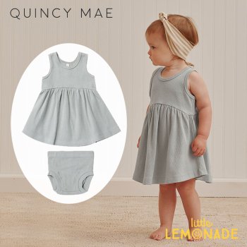 Quincy Mae RIBBED TANK DRESS+BLOOMER 6-12/12-18/18-24/2-3С QM024CIEL SS23  YKZ  24SALE