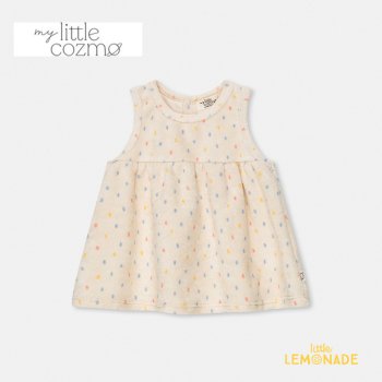 【MY LITTLE COZMO】 Toweling print baby dress 【12か月/80cm・24か月/90cm】(AMELIE214)  ワンピース タオル地 YKZ SS23