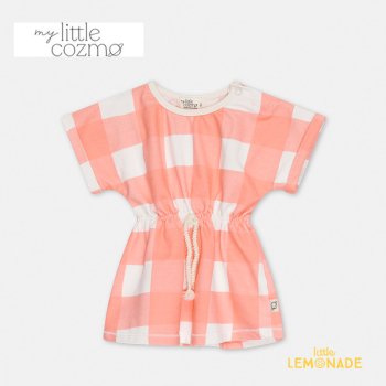 【MY LITTLE COZMO】 Plaid crepe baby dress 【12か月/80cm・24か月/90cm】(DORIS216)  ワンピース チェック柄 YKZ SS23