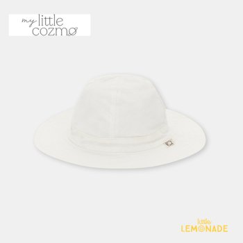 <img class='new_mark_img1' src='https://img.shop-pro.jp/img/new/icons1.gif' style='border:none;display:inline;margin:0px;padding:0px;width:auto;' />【MY LITTLE COZMO】 Twill baby bucket hat 【XS 48cm・S 51cm】  (CASEY206)  ホワイト バケットハット ツイル 帽子 YKZ SS23