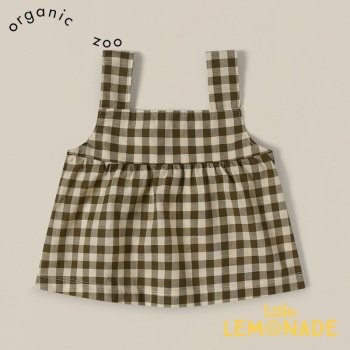 <img class='new_mark_img1' src='https://img.shop-pro.jp/img/new/icons1.gif' style='border:none;display:inline;margin:0px;padding:0px;width:auto;' />【Organic Zoo】 Olive Gingham Dolce Top【1-2歳/2-3歳/3-4歳】 チェック柄 ノースリーブ オリーブグリーン オーガニックズー SS23 12GHTOZ