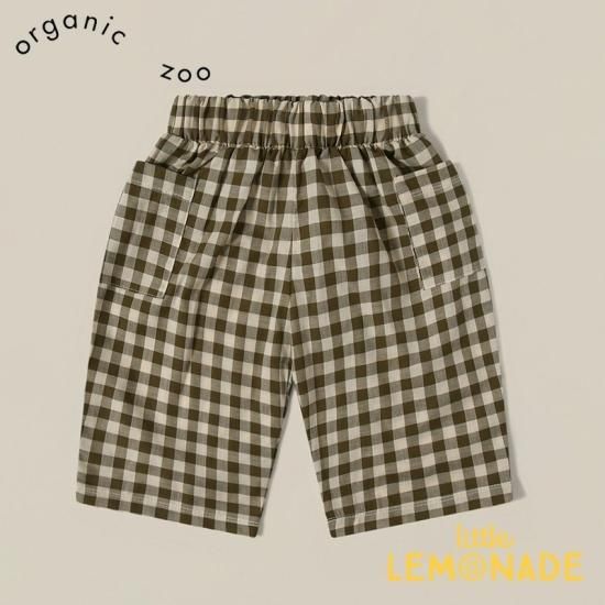 【Organic Zoo】 Olive Gingham Fisherman Pants/Pockets 【6-12か月/1-2歳/2-3歳/3-4歳】  チェック柄 フィッシャーマン パンツ ズボン ボトムス グリーン コットン オーガニックズー ベビー 子ども むすこ服 むすめ服 あす楽