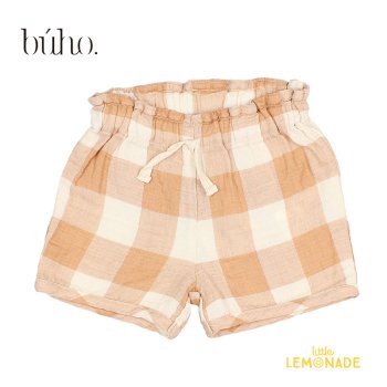 <img class='new_mark_img1' src='https://img.shop-pro.jp/img/new/icons1.gif' style='border:none;display:inline;margin:0px;padding:0px;width:auto;' />【BUHO】 BB GINGHAM SHORTS | CARAMEL 【12か月・24か月】（7638)   ギンガム チェック ショーツ キャメル YKZ SS23