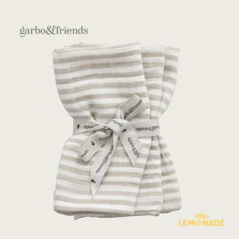 【garbo&friends】 ハンカチ／STRIPEANJOU Burp Cloths  3pcs 3色セット ベージュ ストライプ 出産祝い ハンカチ GF2130225-5400-341GL