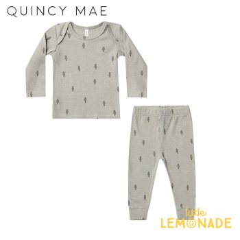 【Quincy Mae】 LONG SLEEVE TEE AND LEGGING SET | TREES 【6-12か月/12-18か月】 SS23 QM285AZE セットアップ YKZ 