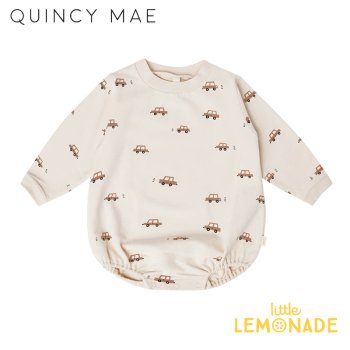 <img class='new_mark_img1' src='https://img.shop-pro.jp/img/new/icons1.gif' style='border:none;display:inline;margin:0px;padding:0px;width:auto;' />【Quincy Mae】 CREWNECK BUBBLE ROMPER | CARS 【3-6か月/6-12か月】 QM273RALE SS23 ロンパース ボディ 車 くるま YKZ 