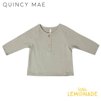 <img class='new_mark_img1' src='https://img.shop-pro.jp/img/new/icons1.gif' style='border:none;display:inline;margin:0px;padding:0px;width:auto;' />【Quincy Mae】 ZION SHIRT | PISTACHIO 【6-12か月/12-18か月/18-24か月】 QM097AZE SS23 トップス ロンT YKZ 