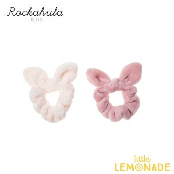 【Rockahula Kids】 Fluffy Bunny Ears Scrunchies-PINK ヘアゴム 2個セット シュシュ ヘアアクセサリー  (H1787P)