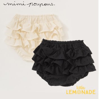 【mimi poupons】 フリルパンツ フロックドット 【70-90cm】 BLACK / WHITE  ブルマ スカート ベビー SS23 YKZ