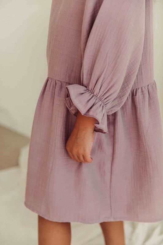 【LiiLU】Lilou Dress Lavender 【2歳/4歳/6歳】 liss23_075 ワンピース ドレス ラベンダーカラー キッズ  ドレス リール ドイツ オーガニック 子供 おしゃれ リトルレモネード 女の子 子供服 アパレル YKZ