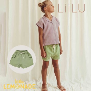 【LiiLU】 Tudor Shorts 【2歳/4歳/6歳/8歳/10歳/12歳】 ショートパンツ  グリーン リール YKZ 23ss SALE