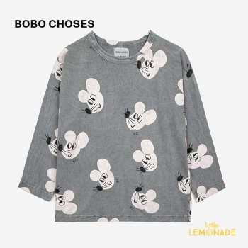 【BOBO CHOSES】Mouse all over long sleeve T-shirt  【2-3歳 / 4-5歳】 (223AC016)  Tシャツ マウス　AW23  アパレル YKZ