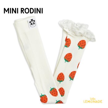 【Mini Rodini】  Strawberries Lace Tights 【92/98・104/110】 いちご レースタイツ  ストロベリー 2376011811 YKZ AW23
