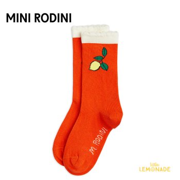 【Mini Rodini】  Chef Cat Anti-Slip Socks【20/23 12-14cm・24/27 14-16cm】 レモン 靴下 レッド 2376010642 YKZ AW23