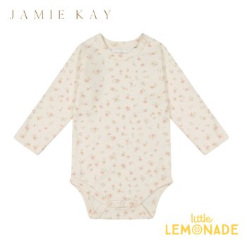 【Jamie kay】 Organic Cotton Long Sleeve Bodysuit 【3-6か月/6-12か月/1歳】 Goldie Egret ロンパース ボディ ジェミーケイ