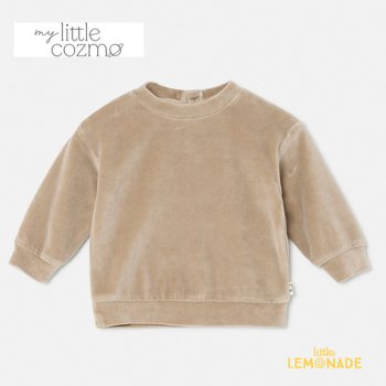 MY LITTLE COZMO Velour baby sweatshirt  |  Beige 12/80cm (ASTON253)  Ĺµ YKZ AW23 饹ȥ SALE